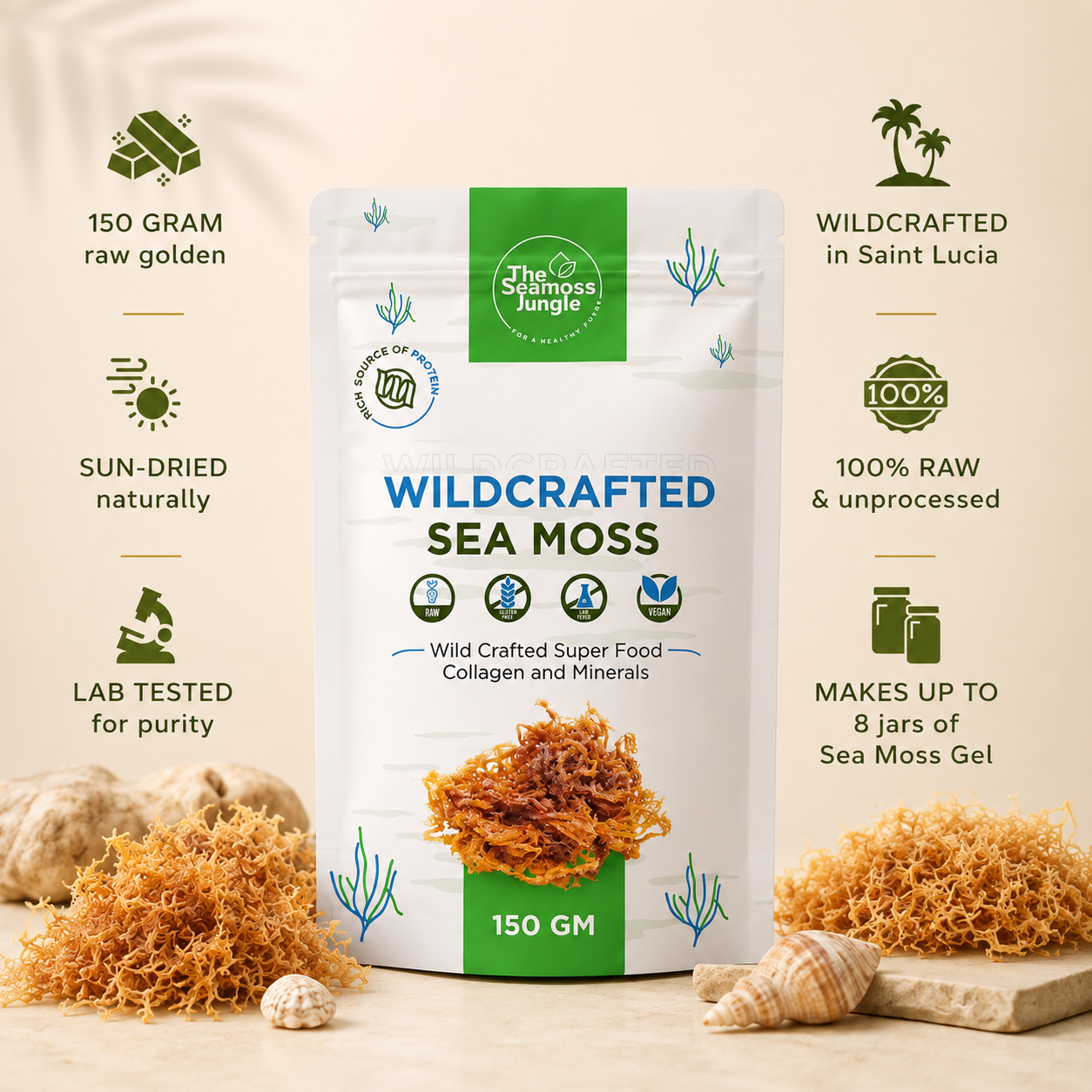 Sea Moss Sauvage - 150 Grammes