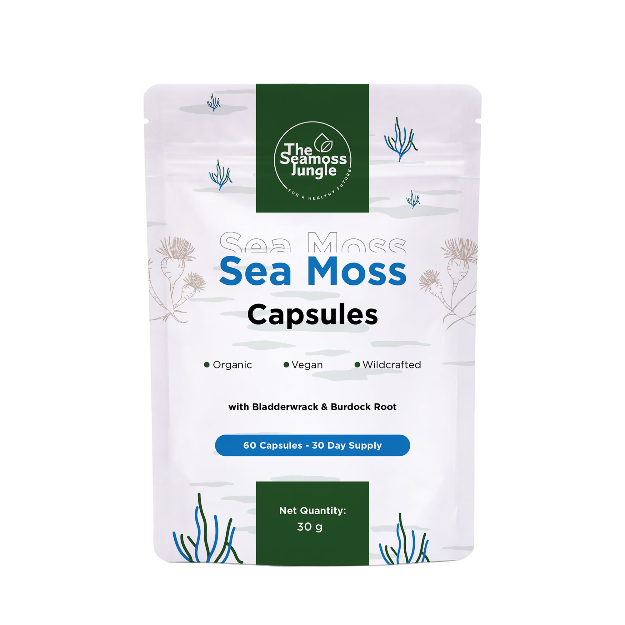 Gélules de Sea Moss avec Bladderwrack & Burdock Root